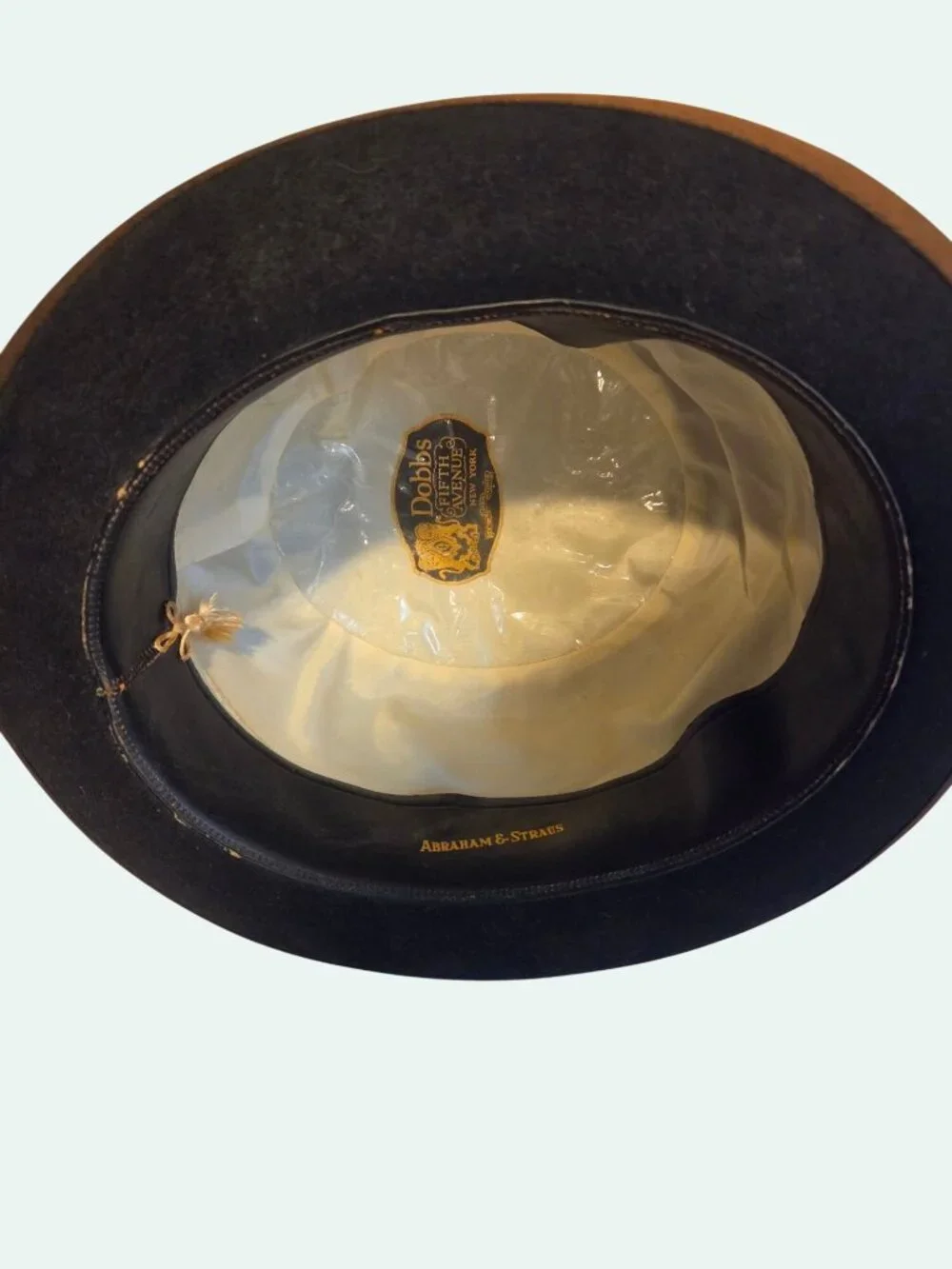 Vntg Dobbs Fifth Ave Bowler Derby Hat Black Wool Felt Abraham & Straus Classic